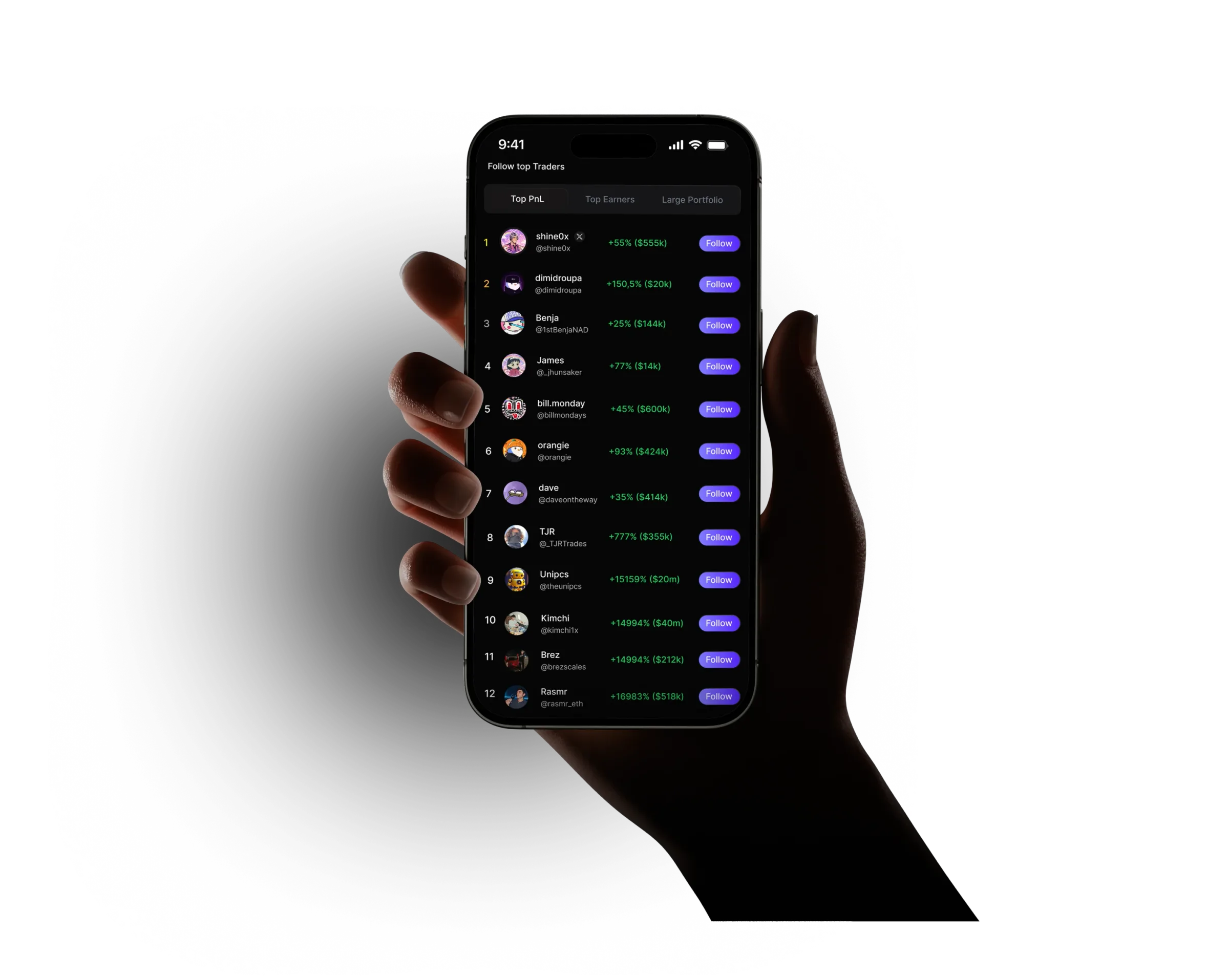 FADE crypto social app on iPhone